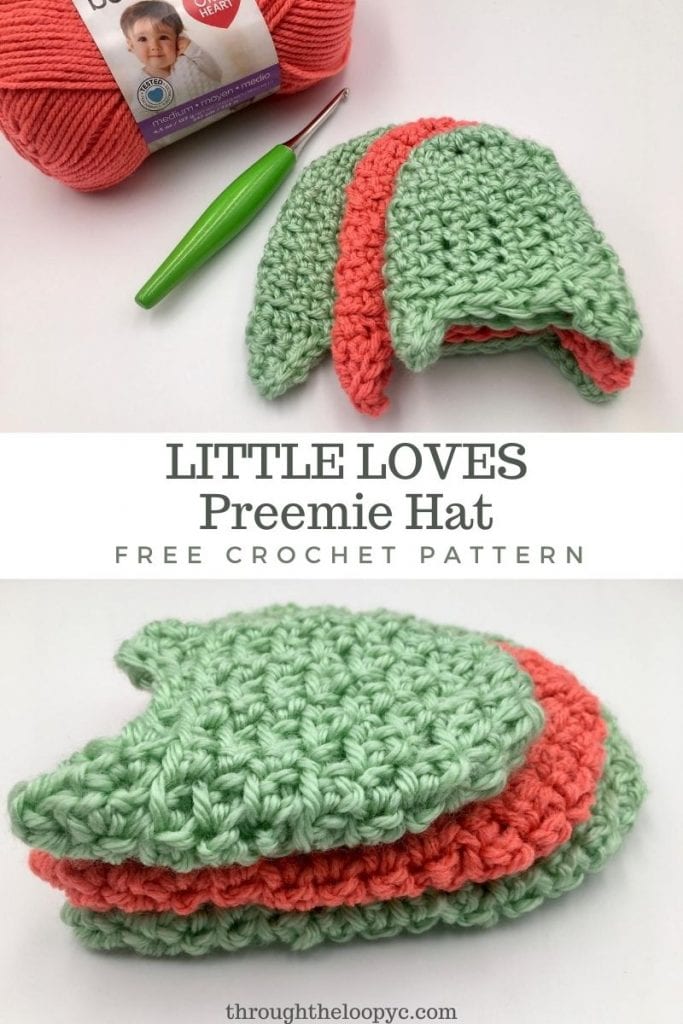 Little Loves Preemie Hat Free Crochet Pattern. 