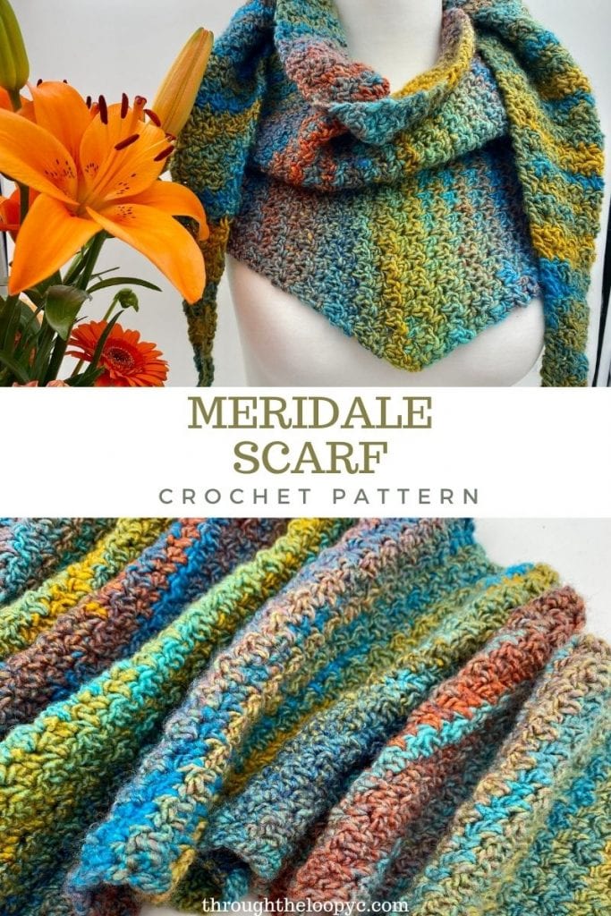 Meridale Triangle Scarf  Crochet Pattern 