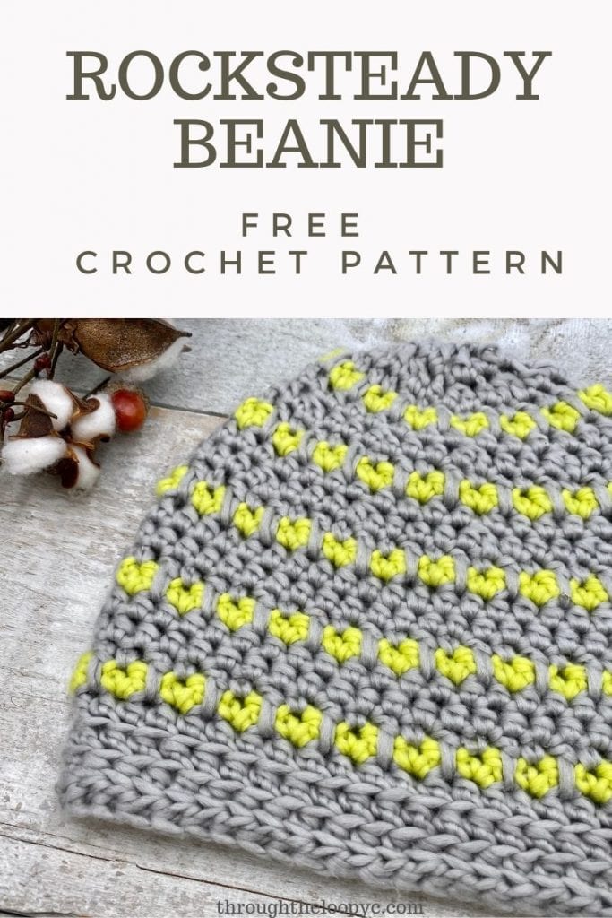 The Rocksteady Beanie Free Crochet Pattern. 