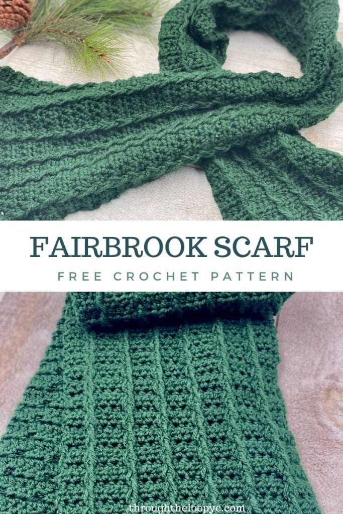 Fairbrook  Free Scarf Crochet Pattern pinterest pin 