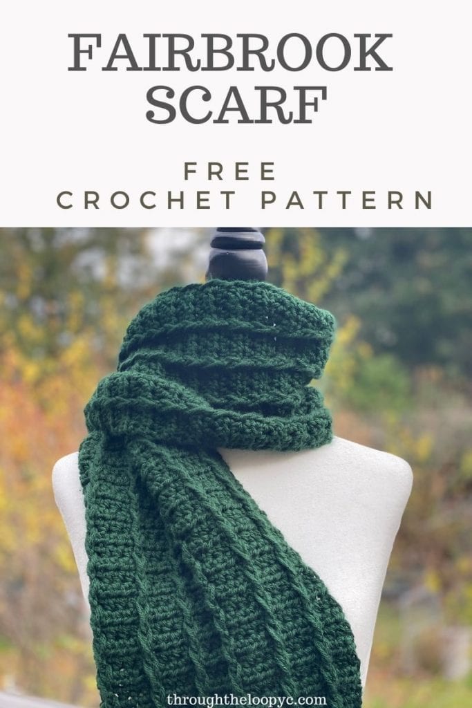 Fairbrook  Free Scarf Crochet Pattern pinterest pin 