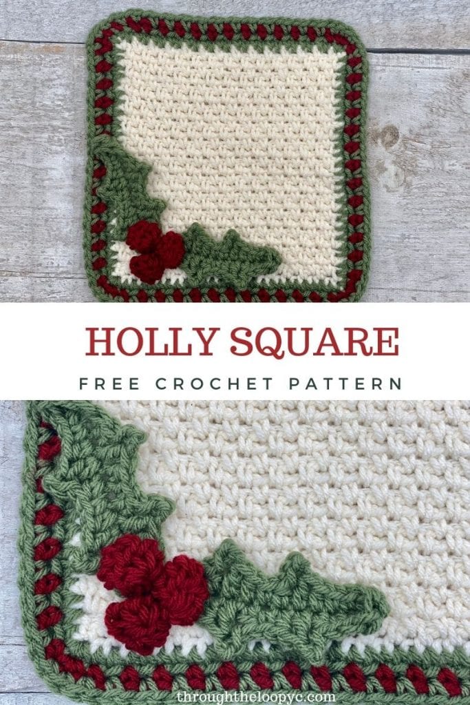 Holly Square Free Crochet Pattern