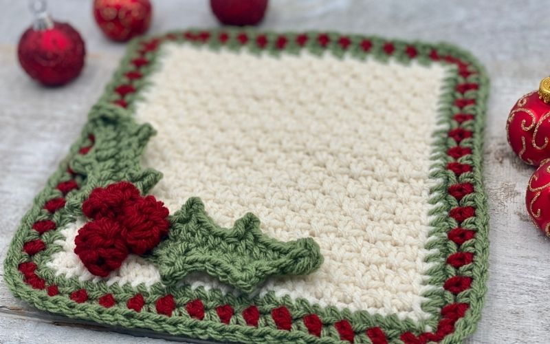 Holly Square Free Crochet Pattern