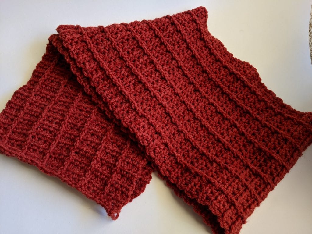 free scarf crochet pattern tester picture red