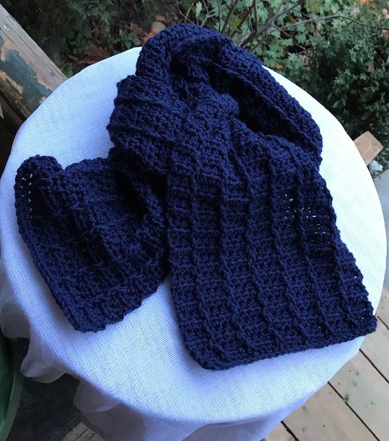 free scarf crochet pattern tester picture  blue