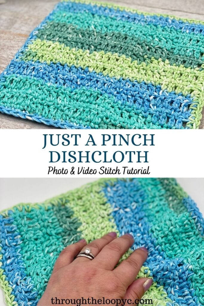 Just a Pinch Dishcloth Free Crochet Pattern and Video Tutorial