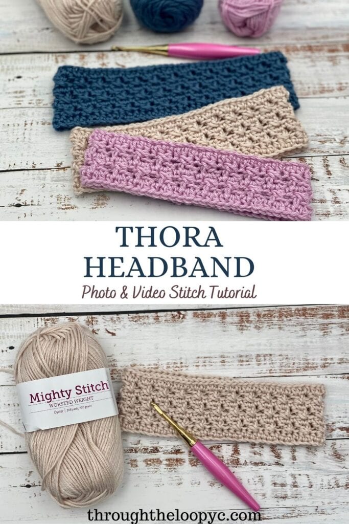 Thora Headband Free Crochet Pattern and Video Tutorial