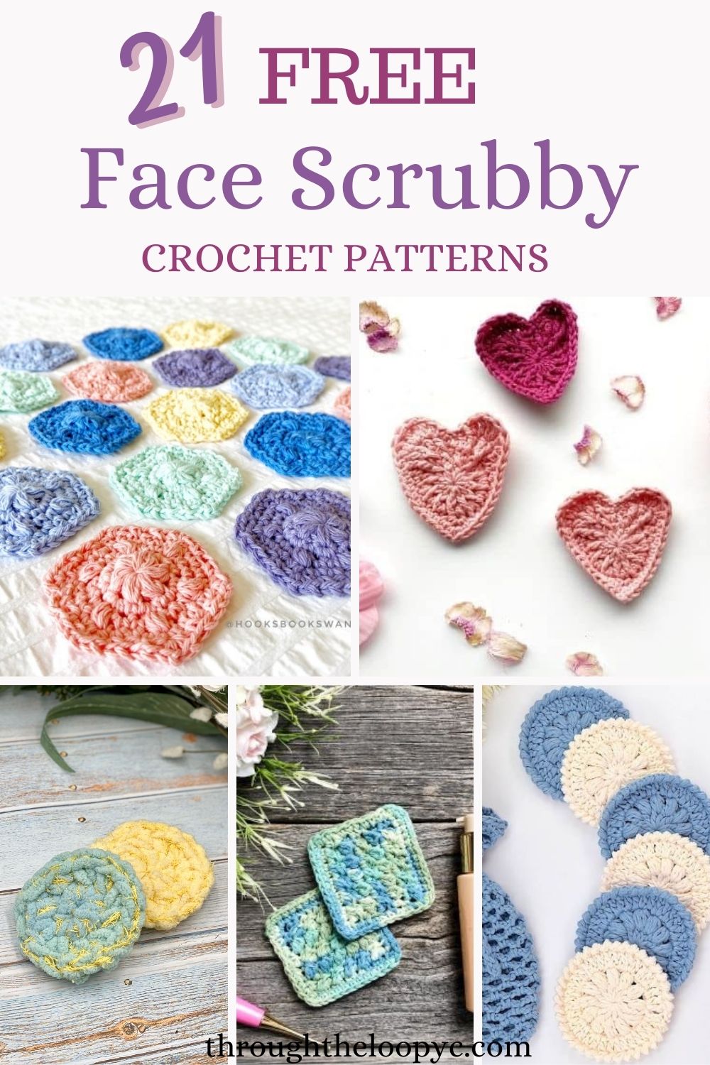 Face Scrubby Crochet Patterns - Through The Loop Yarn Craft