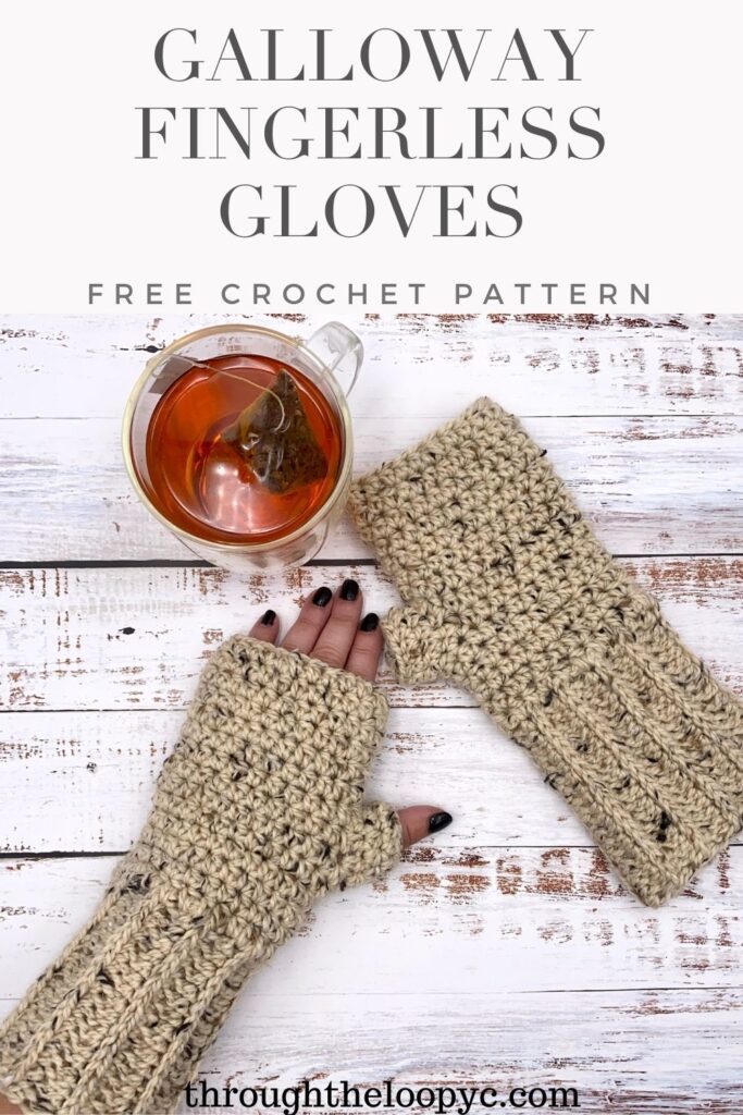 Galloway Fingerless Gloves Free Crochet Pattern and Tutorial