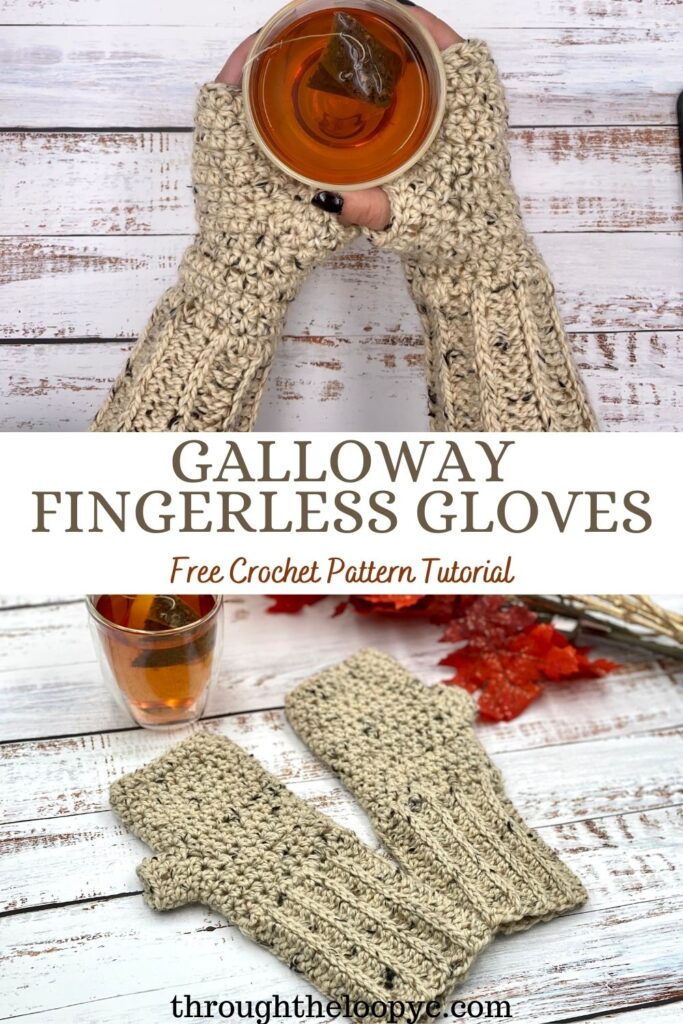 Galloway Fingerless Gloves Free Crochet Pattern and Tutorial