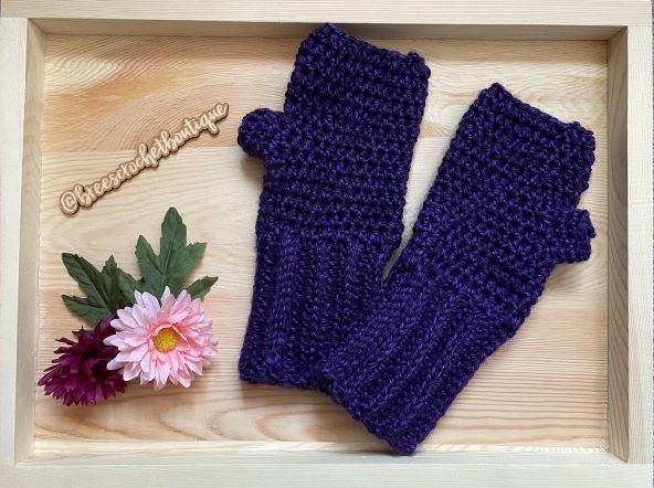 Galloway Fingerless Gloves Free Crochet Pattern and Tutorial