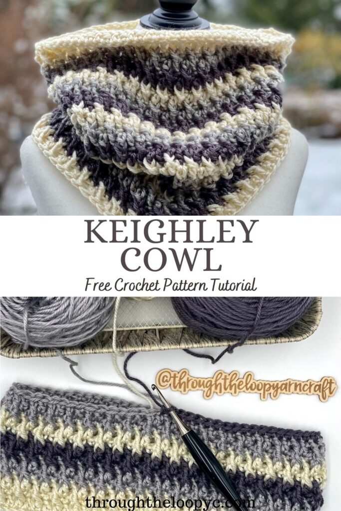 Keighley Cowl Free Crochet Cowl pattern and video tutorial