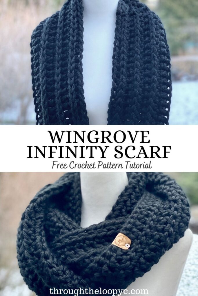 Wingrove Infinity Scarf Free Crochet Pattern and Video Tutorial