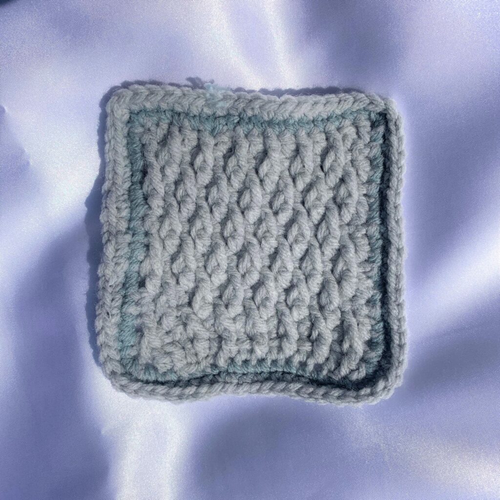 Preemie Bonding Squares Tester photo grey with a blue border