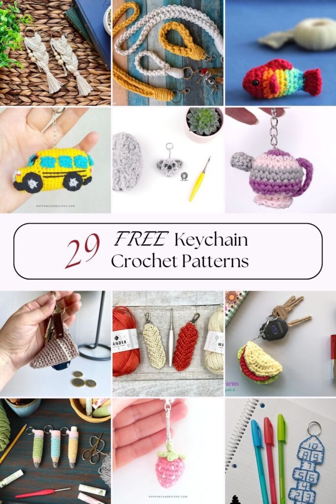 29 Free Crochet Keychain Patterns - Through The Loop Yarn Craft