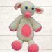 white and pink crochet amigurumi lamb free pattern