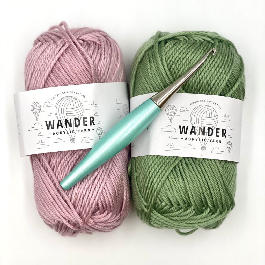 Furls Wander yarn and Mint Odyssey Hook 