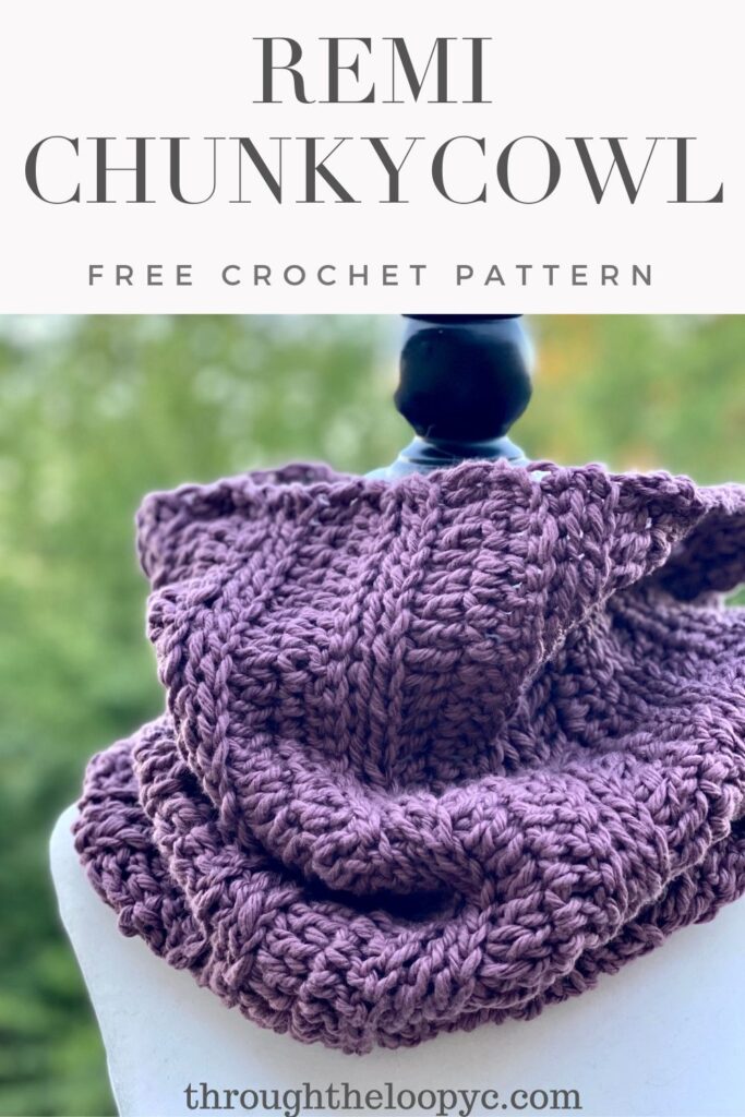 free crochet chunky cowl pattern deep purple 