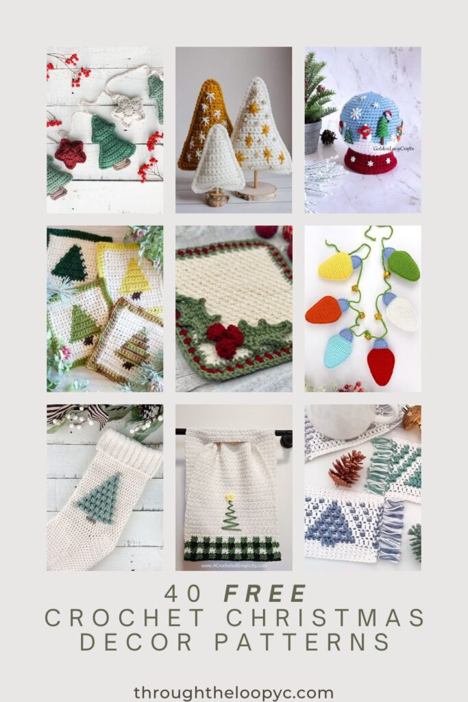 40 free crochet Christmas Decor patterns pin 