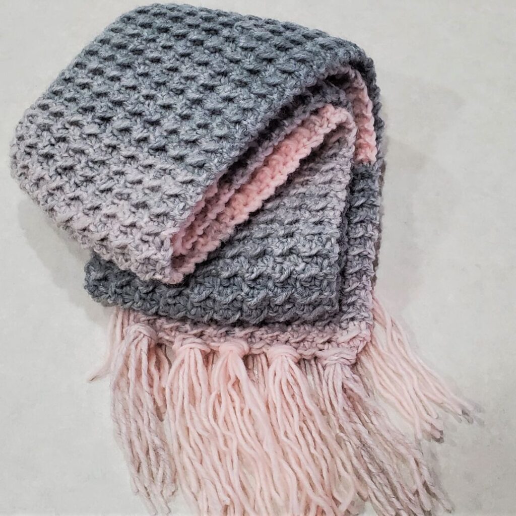 Glenayr Scarf tester photo pink/grey