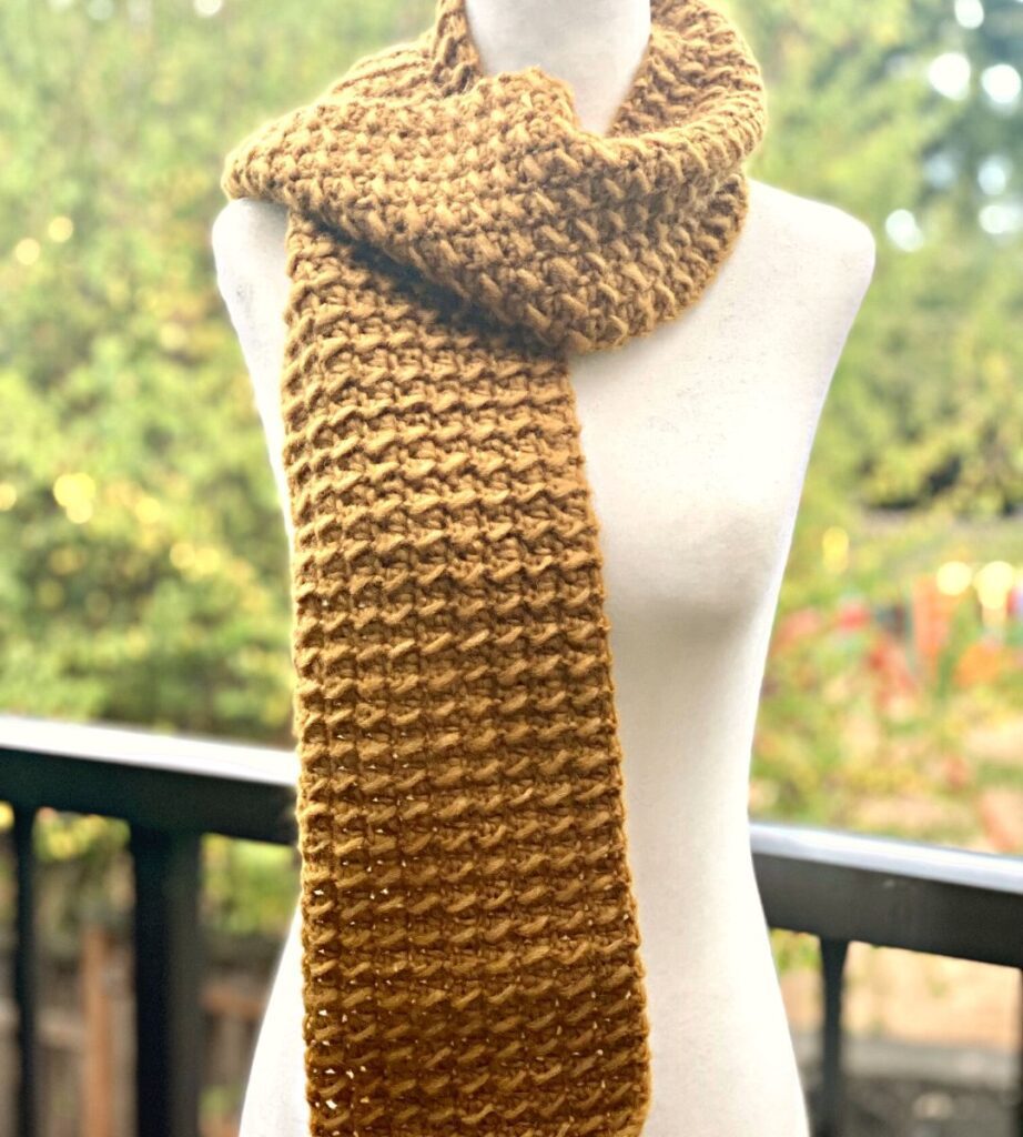Glenayr Scarf - Mustard colored easy pattern