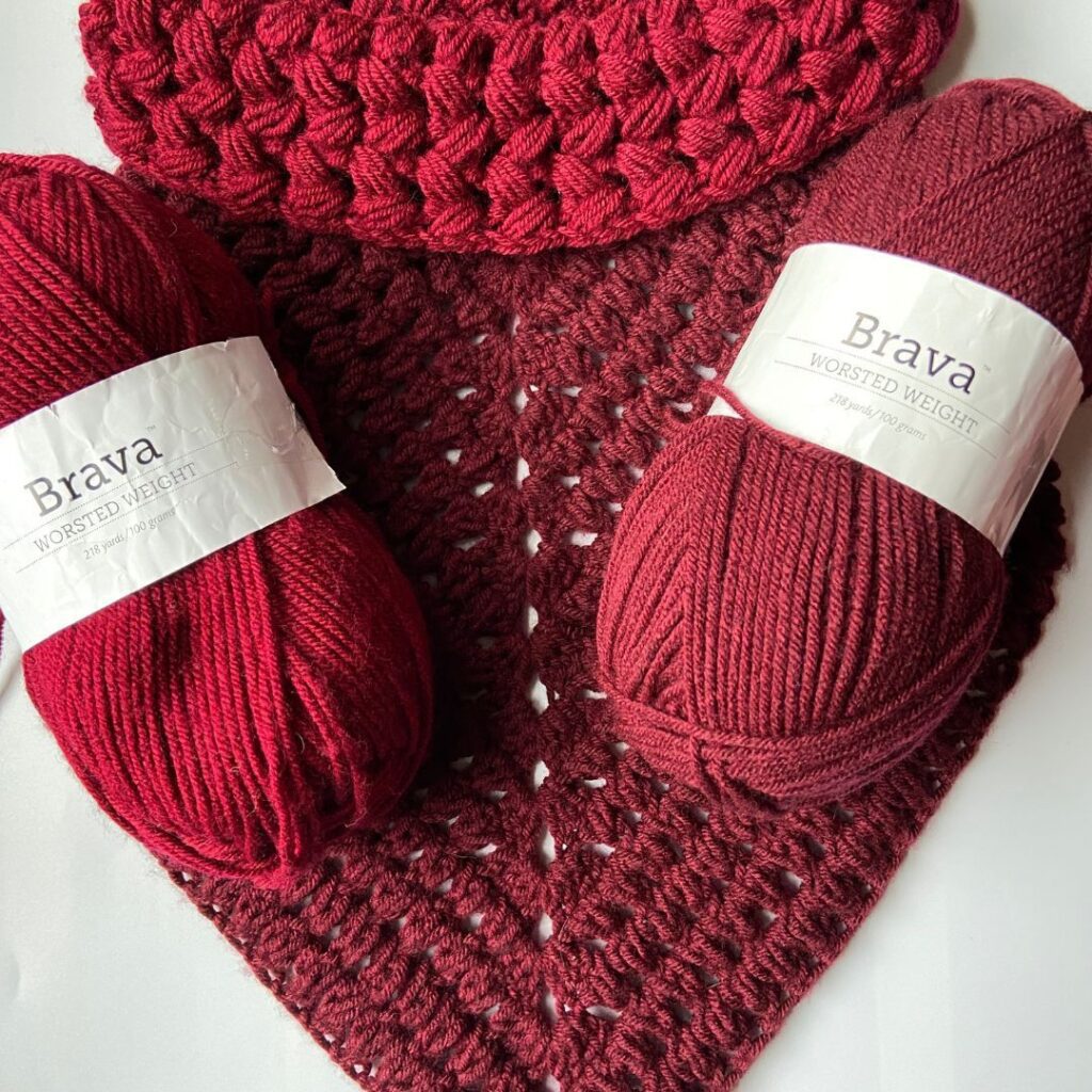 Crochet cowl using Brava worsted yarn