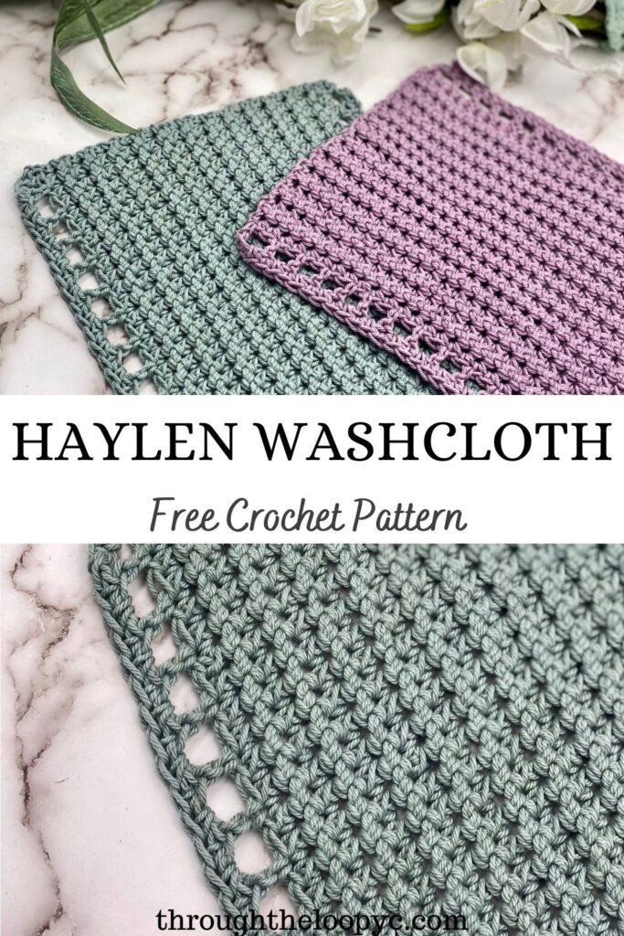 Free crochet washcloth pattern with cotton yarn 