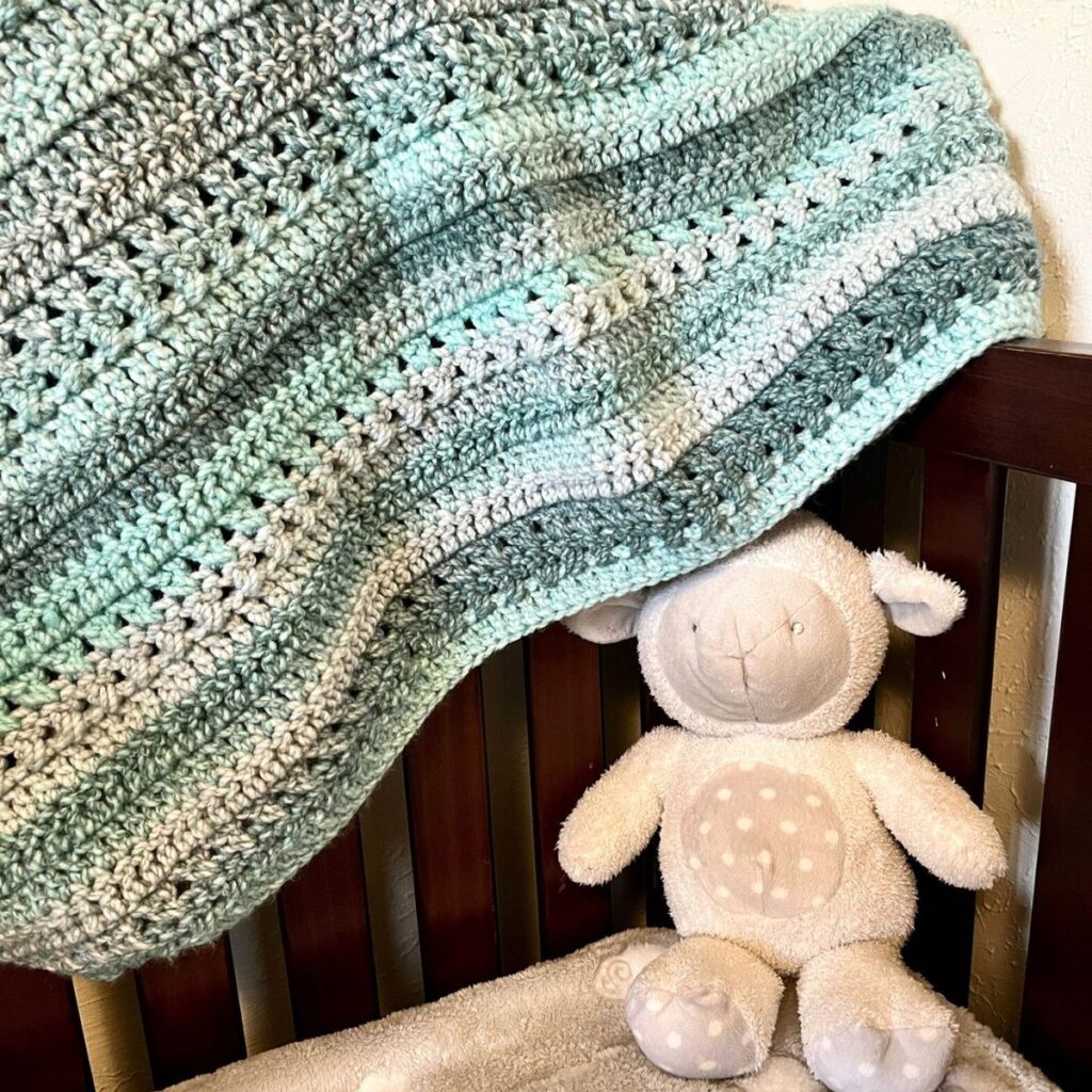 Chunky Crochet Baby Blanket - Through The Loop Yarn Craft