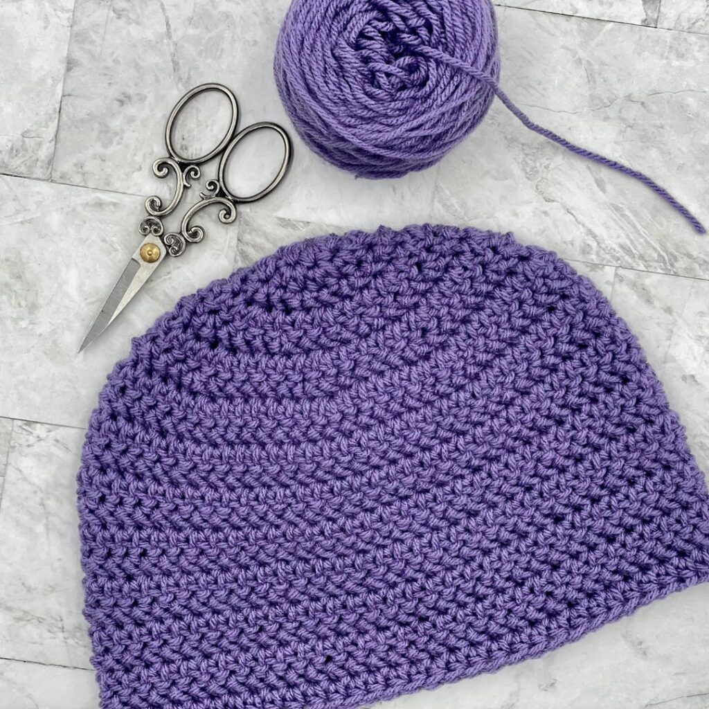 Purple crochet charity beanie free pattern 