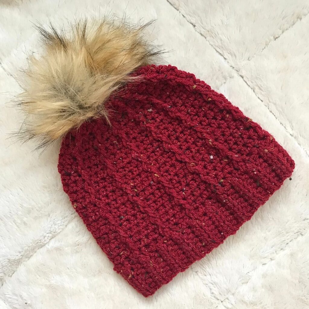 Free Easy Crochet Beanie Pattern red