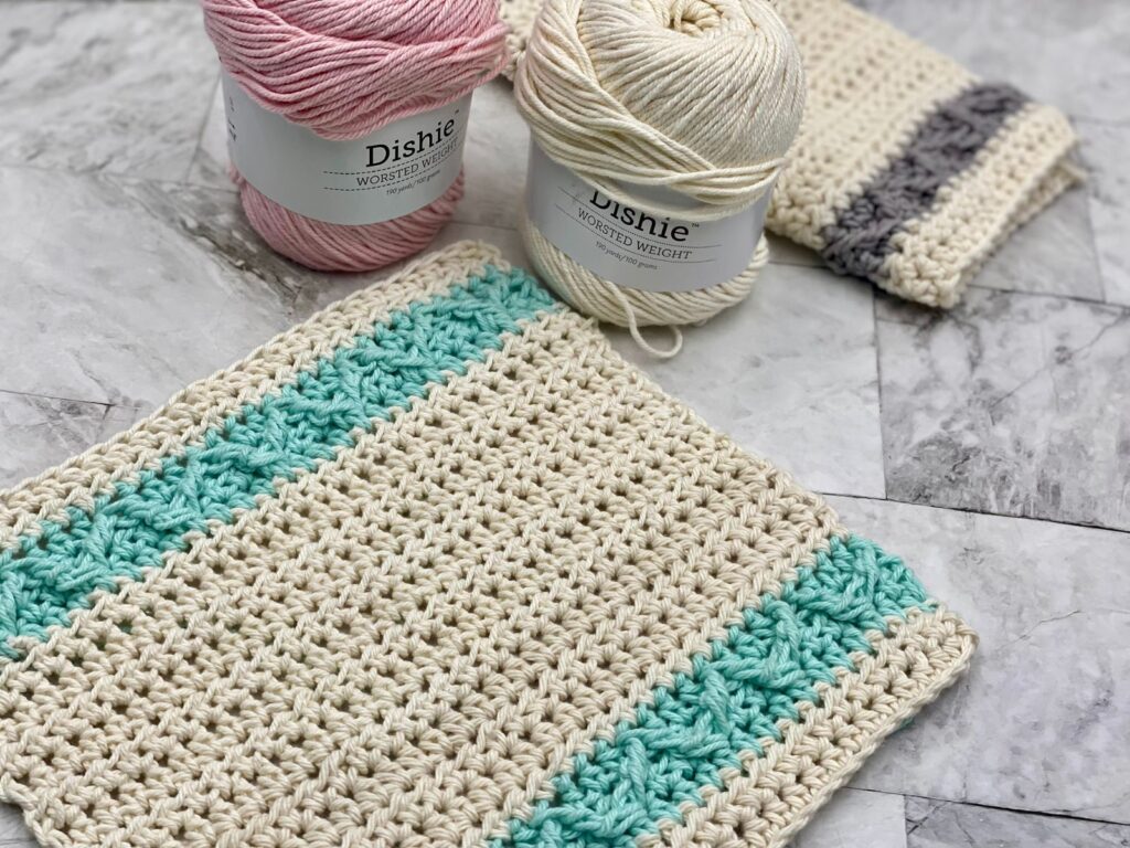 Free Crochet Washcloth Pattern using Dishie Yarn 
