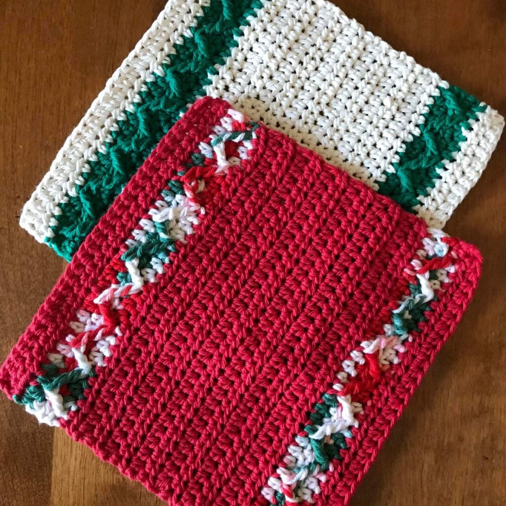 Whistler Washcloth Pattern Tester photo holiday colours 